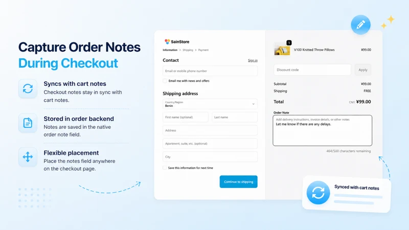 Checkout Notes & Surveys