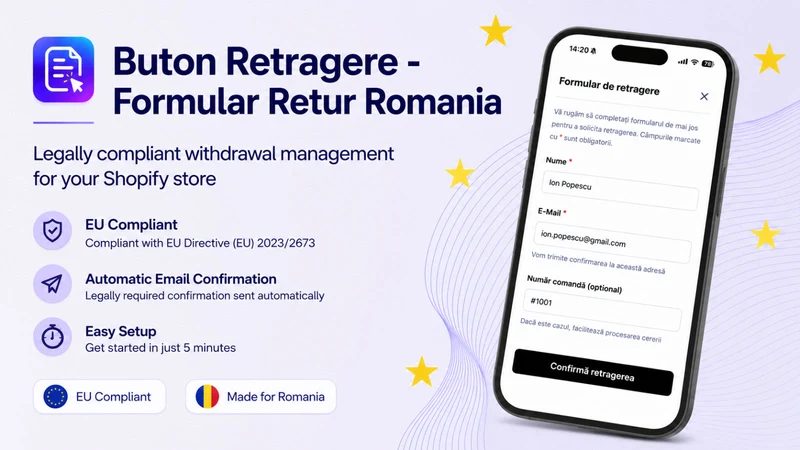 Buton Retragere: Undo My Order