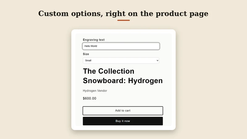 Anvil ‑ Product Options