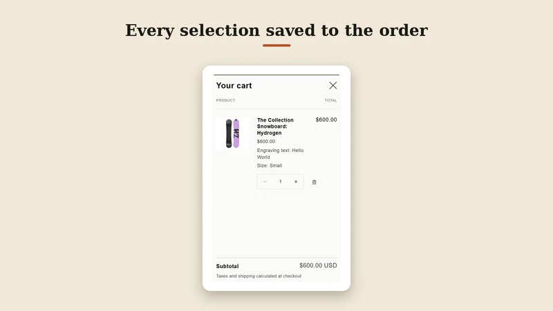 Anvil ‑ Product Options