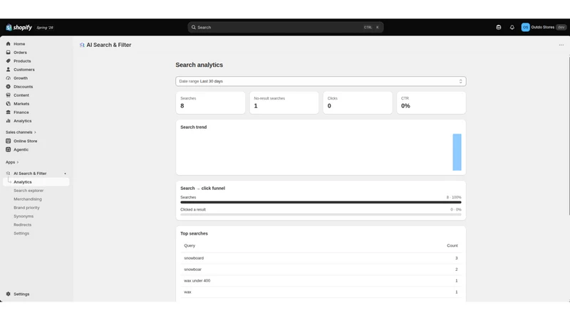 Warp AI Search & Filter