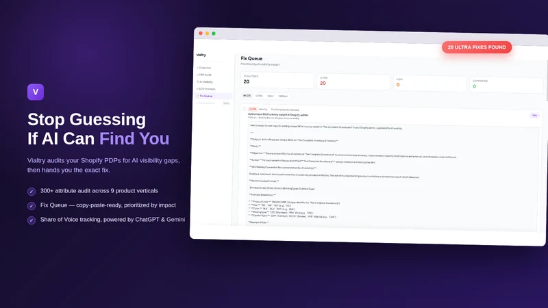 Vialtry — AI Visibility & PDP