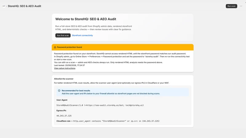 StoreHQ: SEO & AEO Audit