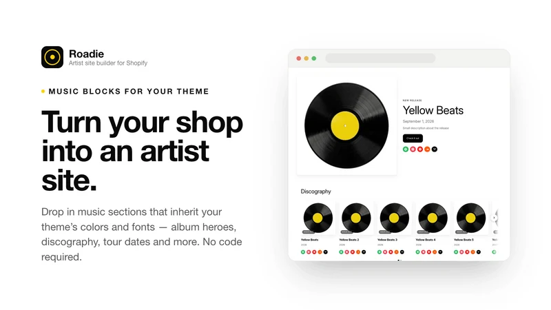 Roadie: artist & music set‑up