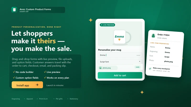 Arvo ‑ Custom Product Forms