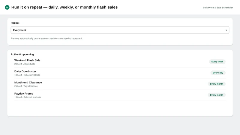 Bulk Price & Sale Scheduler