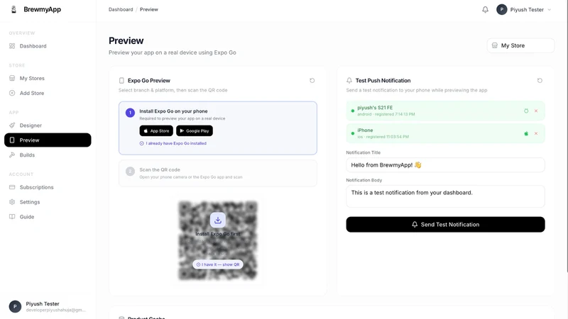 BrewmyApp ‑ Mobile App Builder