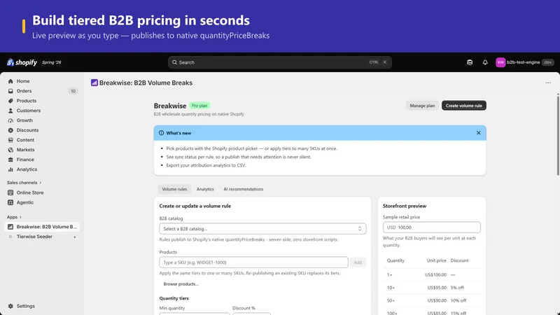 Breakwise: B2B Volume Pricing