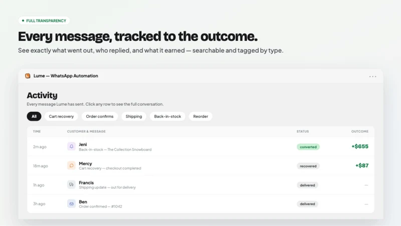 Lume ‑ WhatsApp Automation