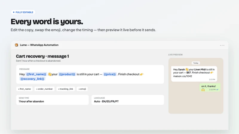 Lume ‑ WhatsApp Automation