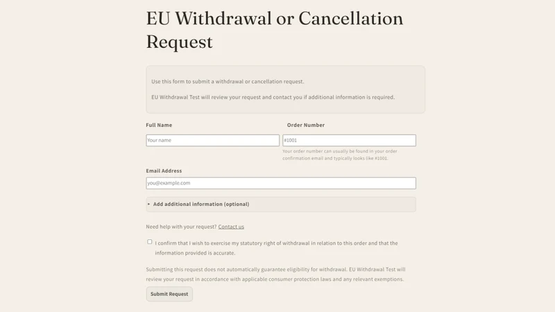 Frontend Familiar Withdrawal