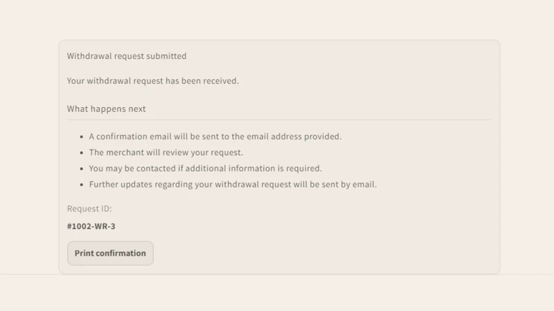 Frontend Familiar Withdrawal