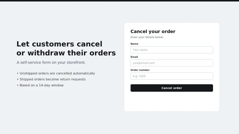 Cancel My Order