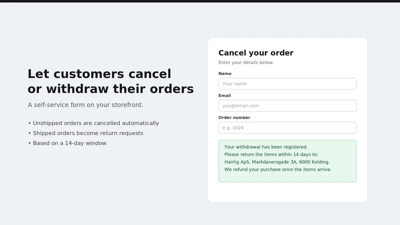 Cancel My Order
