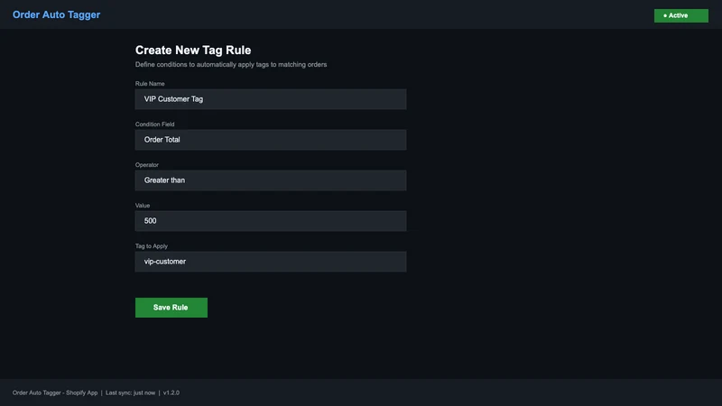 Order Auto Tagger