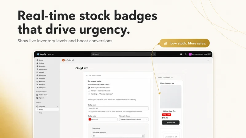 OnlyLeft: Low Stock Counter