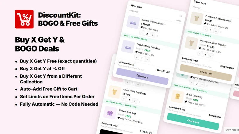 DiscountKit: BOGO & Free Gifts