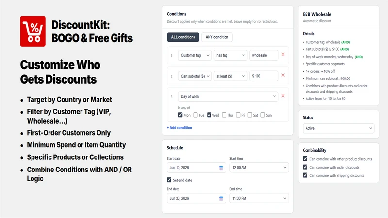 DiscountKit: BOGO & Free Gifts