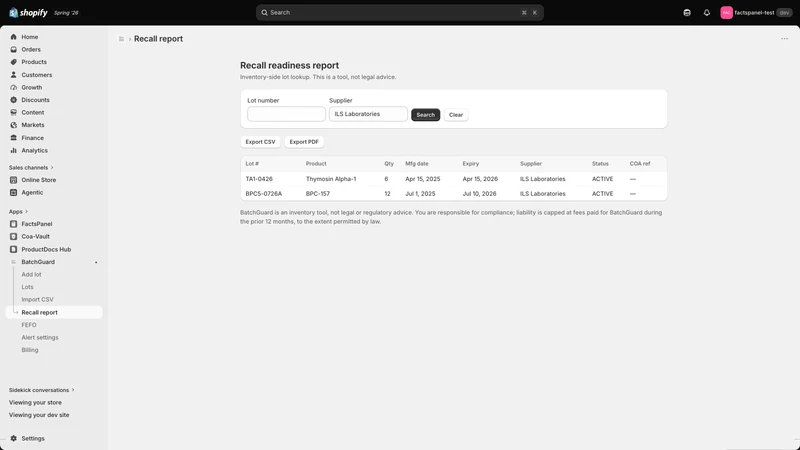 BatchGuard — Lot & Expiry