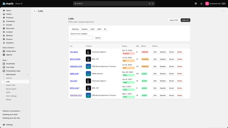 BatchGuard — Lot & Expiry