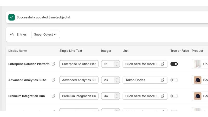 Structa Metaobject Bulk Editor