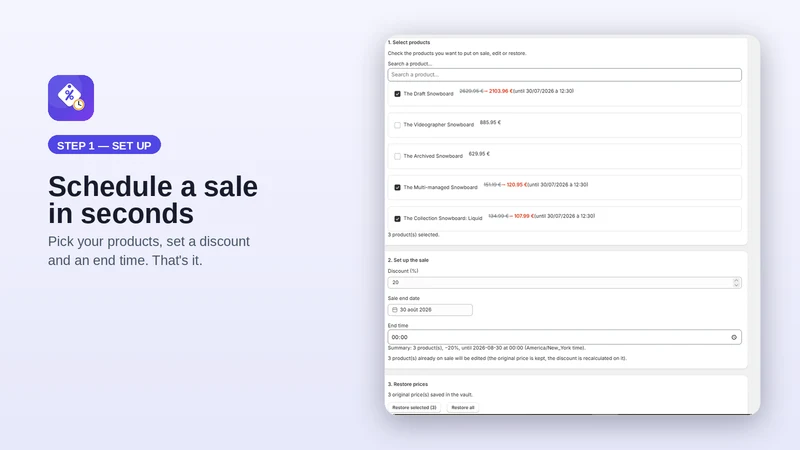 Boomr: Sale Scheduler