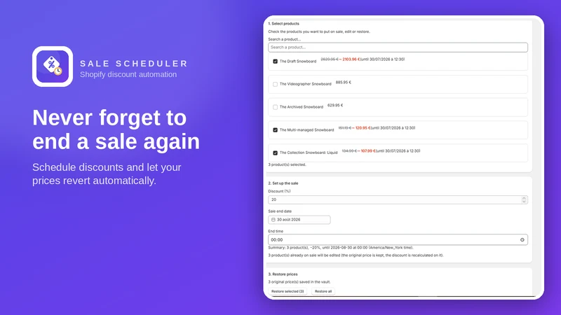 Boomr: Sale Scheduler