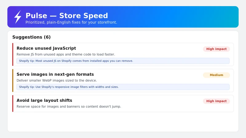 Pulse — Store Speed