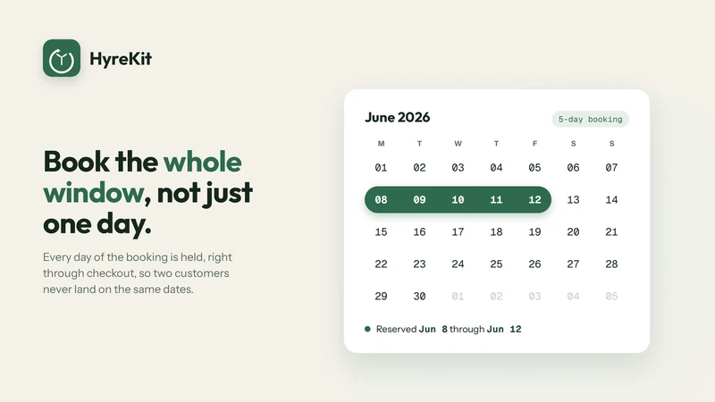 HyreKit ‑ Rental Bookings