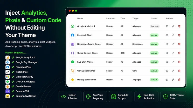 Insert Code: Header & Footer