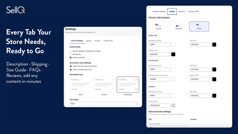 SellQ Product Tabs & Accordion