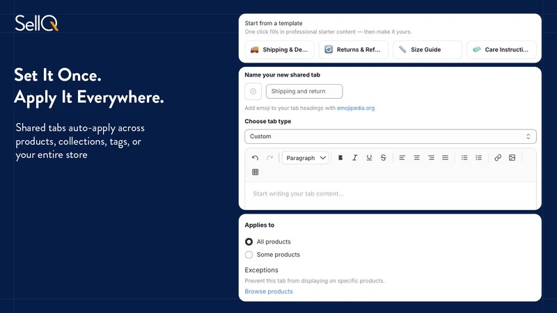 SellQ Product Tabs & Accordion