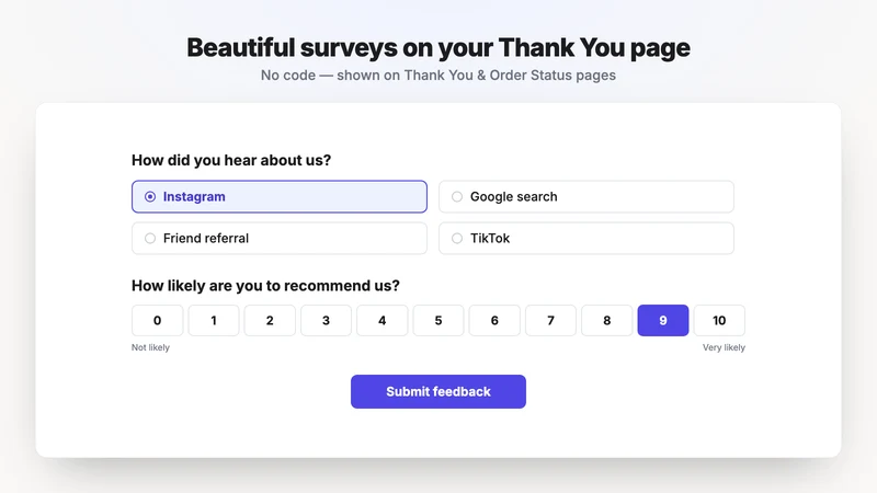 OrderSurvey Post Purchase Poll