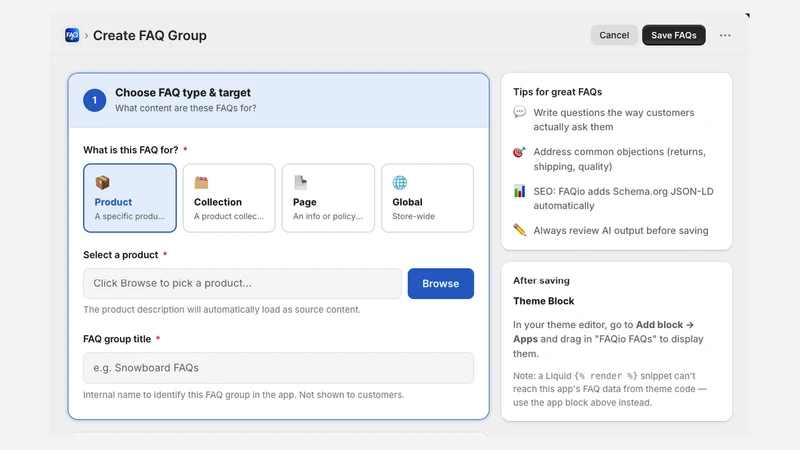 FAQio ‑ Auto FAQ Builder
