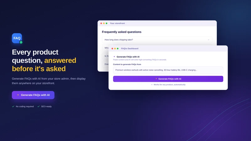 FAQio ‑ Auto FAQ Builder