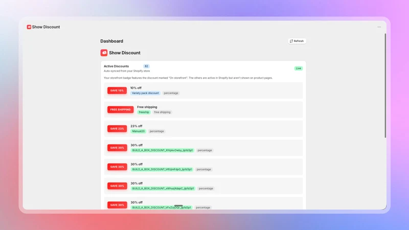 Show Discount: Dynamic Pricing