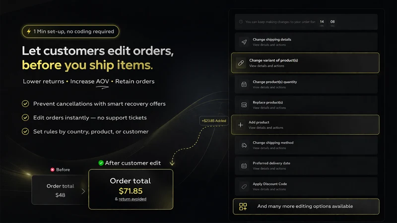 Reviso: Order editing & Upsell