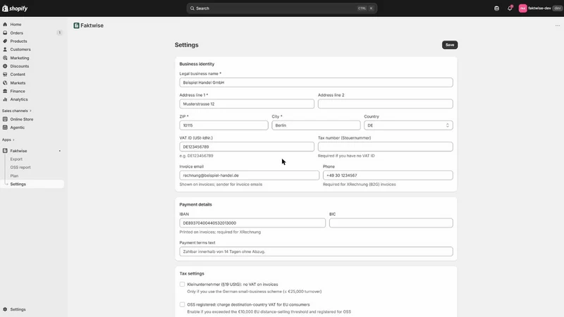 Faktwise ‑ E‑Invoice & GoBD