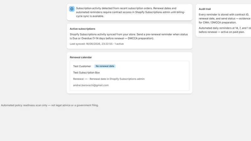 Subscription Guard ‑ Subnotice
