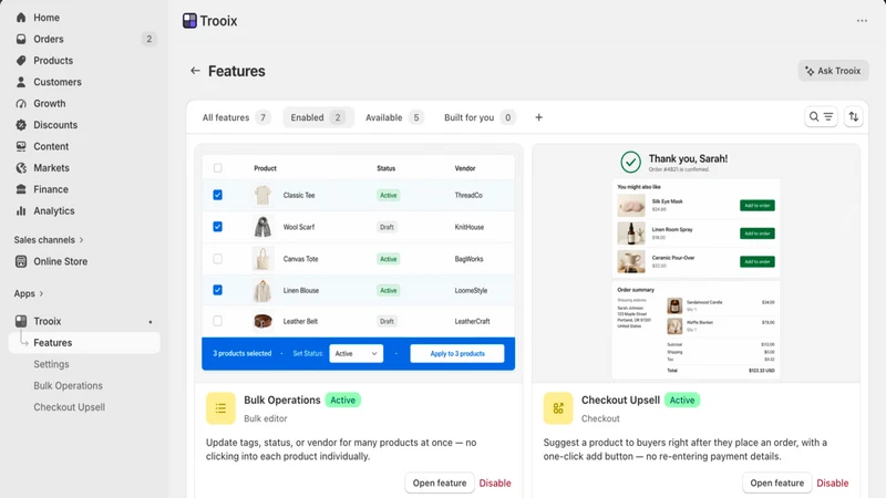 Trooix: Build Any Feature