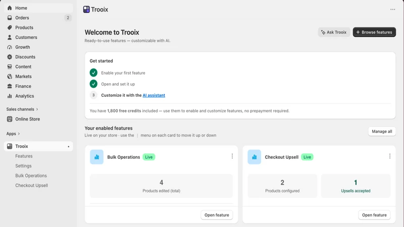 Trooix: Build Any Feature