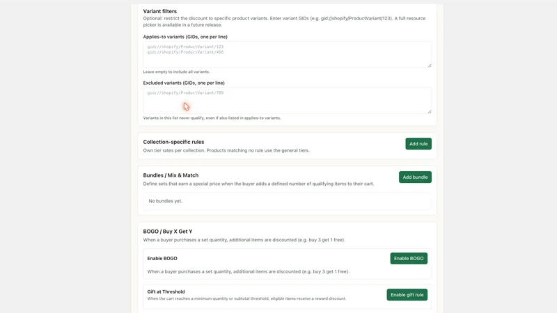 TierUp: Volume Discounts