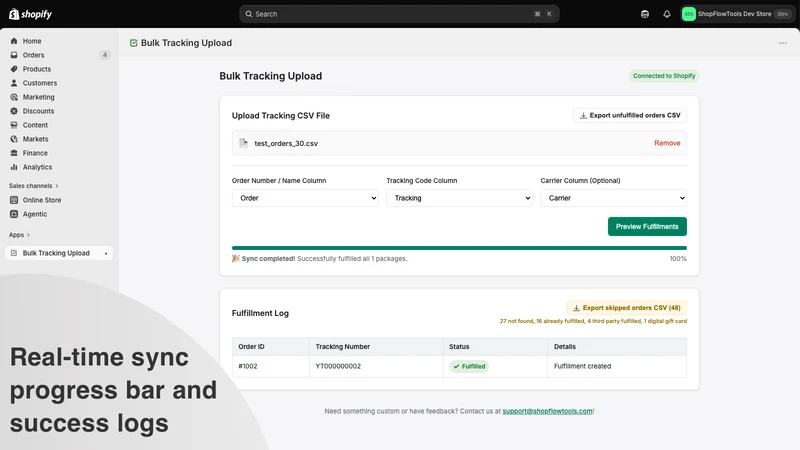 SFT Fulfillment ‑ Bulk Fulfill