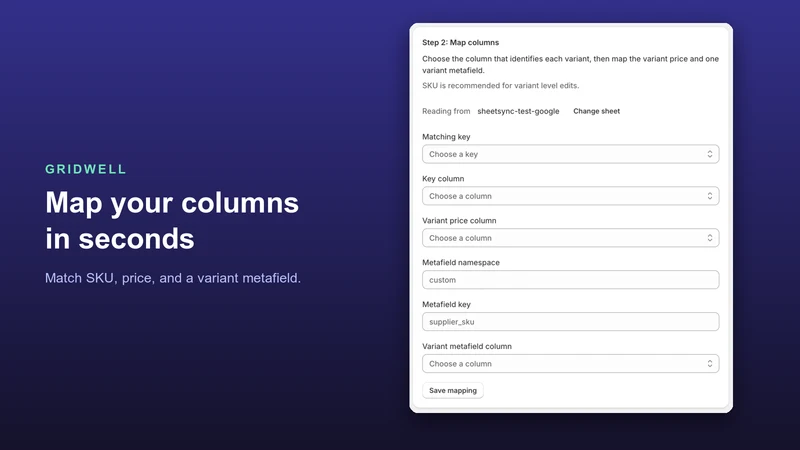 Gridwell ‑ Bulk Edit in Sheets