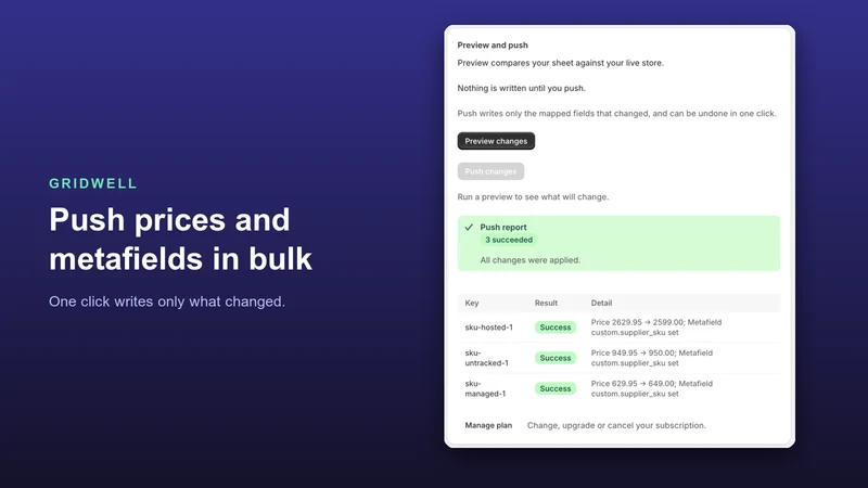 Gridwell ‑ Bulk Edit in Sheets