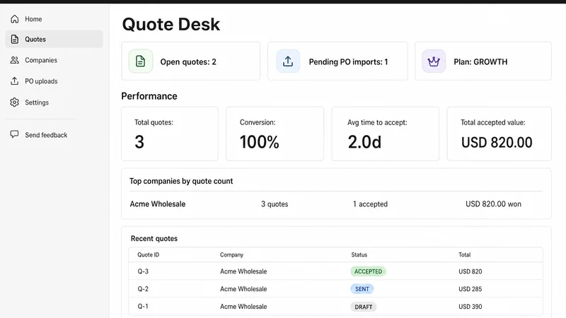 Quote Desk: AI B2B Quotes