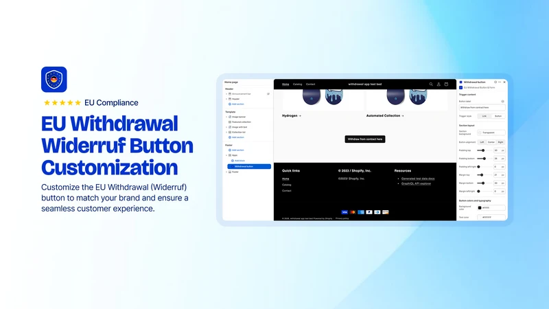 EU Withdrawal Button Form