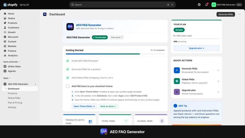 AEO Product FAQ Generator