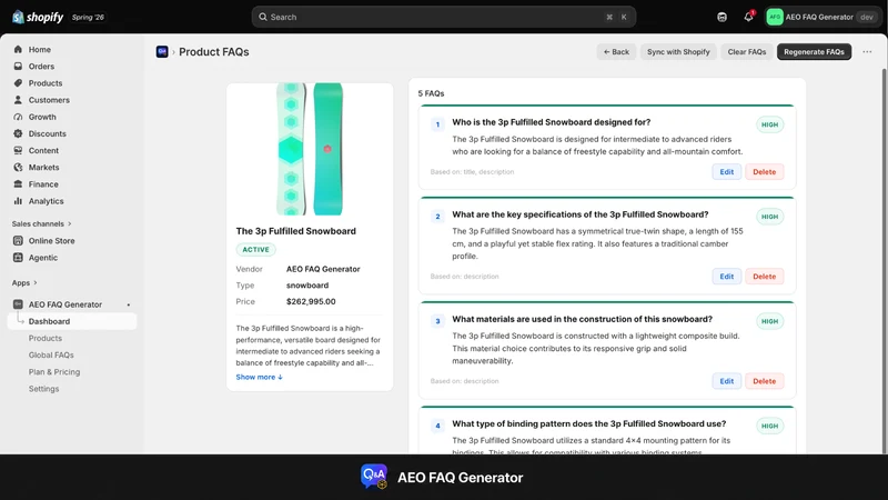 AEO Product FAQ Generator