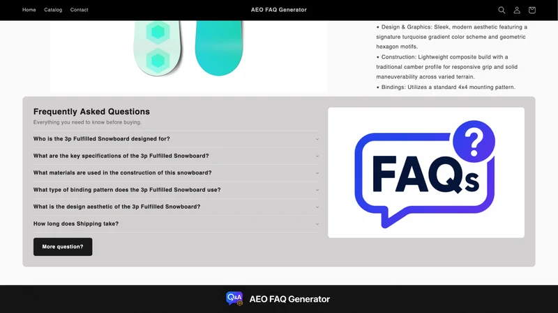 AEO Product FAQ Generator